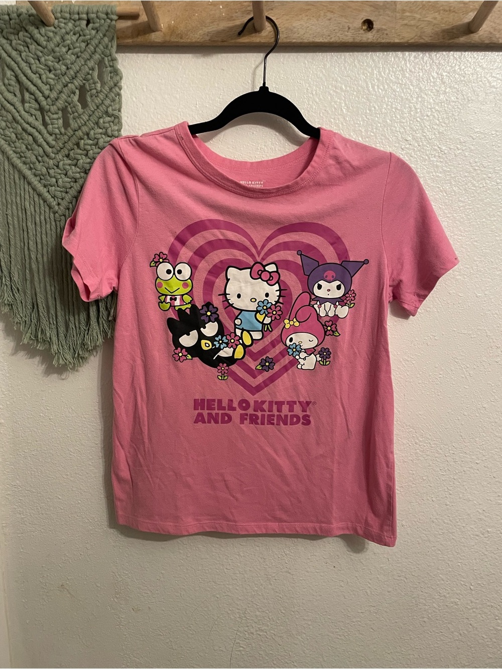 Hello Kitty Pink Graphic Tee with Hello Kitty and Friends